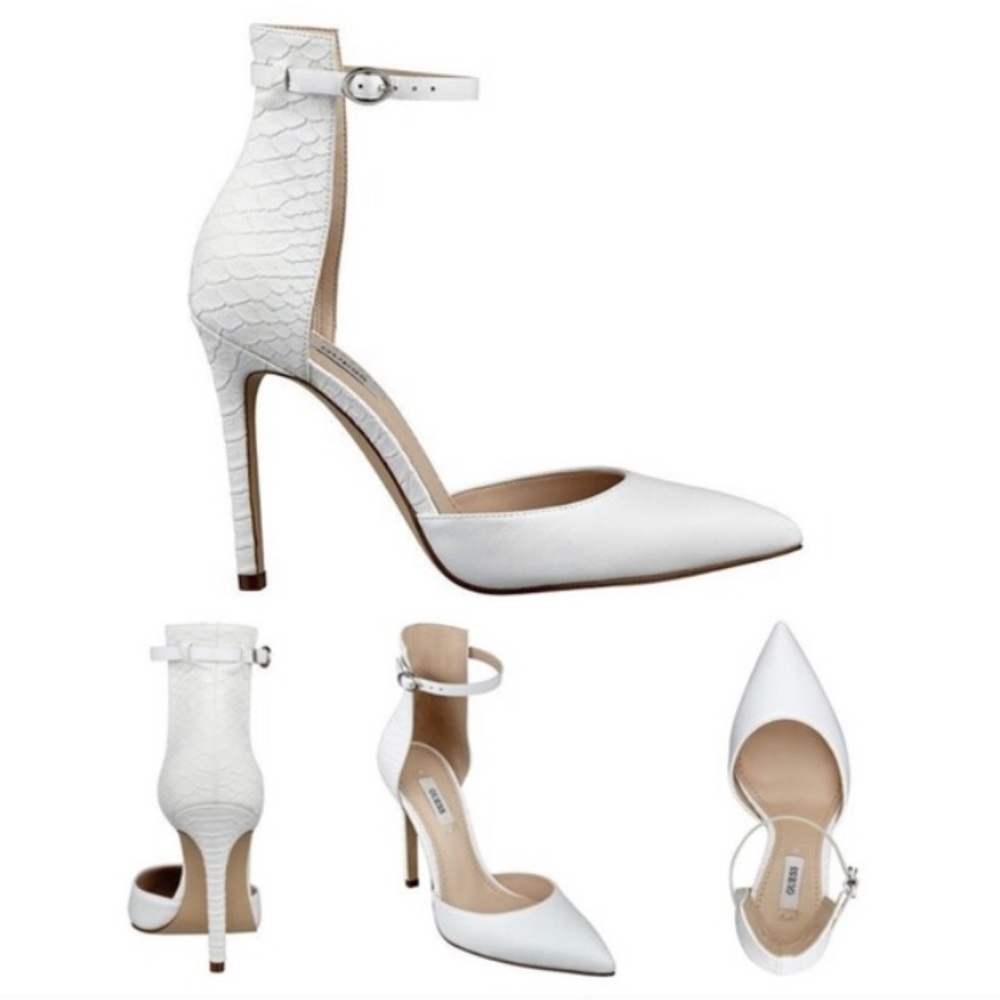 Brand new in box white Guess pointed toe heels
